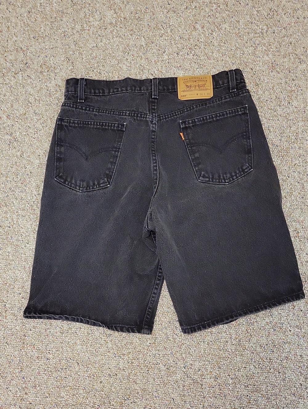 Levi's 550 Vintage Orange Tab Men’s Black Denim Shorts Sz 34. Made In USA 90s
